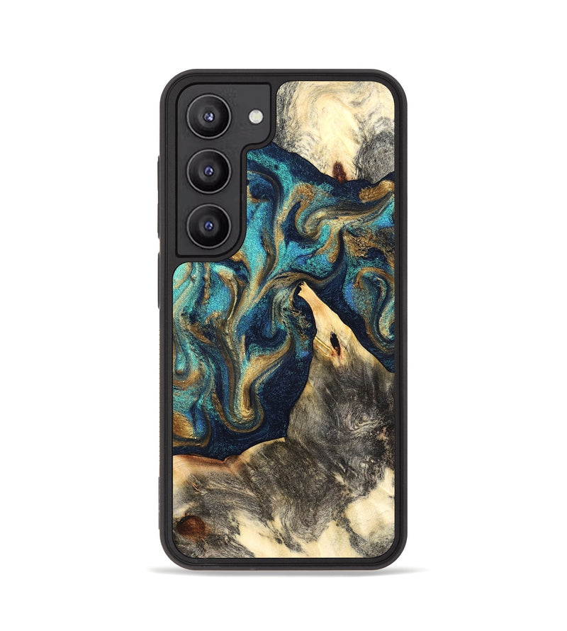 Galaxy S23 Wood Phone Case - Liv (Teal & Gold, 832354)
