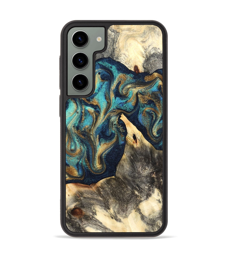 Galaxy S23 Plus Wood Phone Case - Liv (Teal & Gold, 832354)
