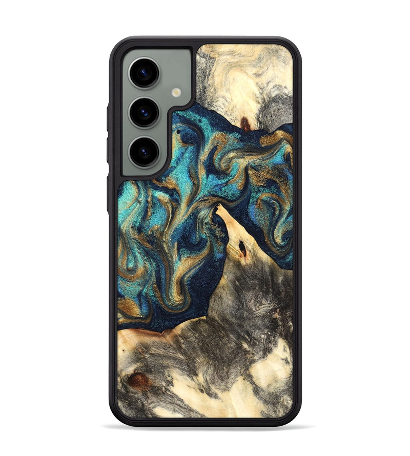 Galaxy S24 Plus Wood Phone Case - Liv (Teal & Gold, 832354)