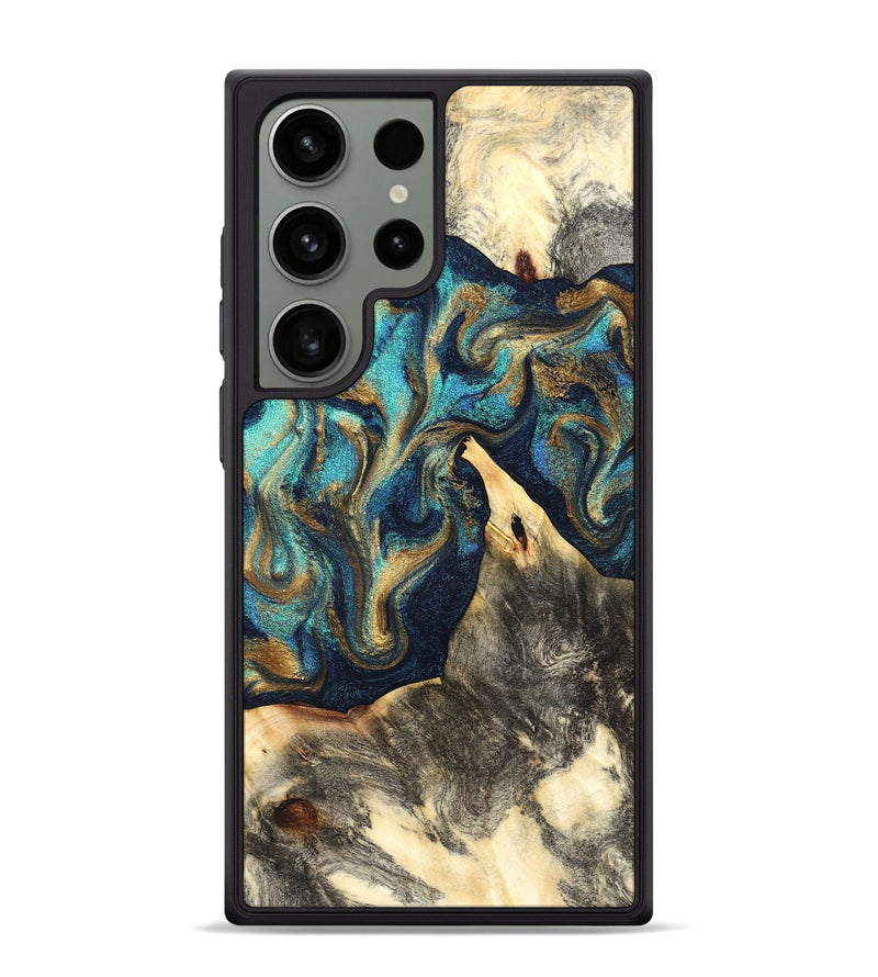 Galaxy S24 Ultra Wood Phone Case - Liv (Teal & Gold, 832354)