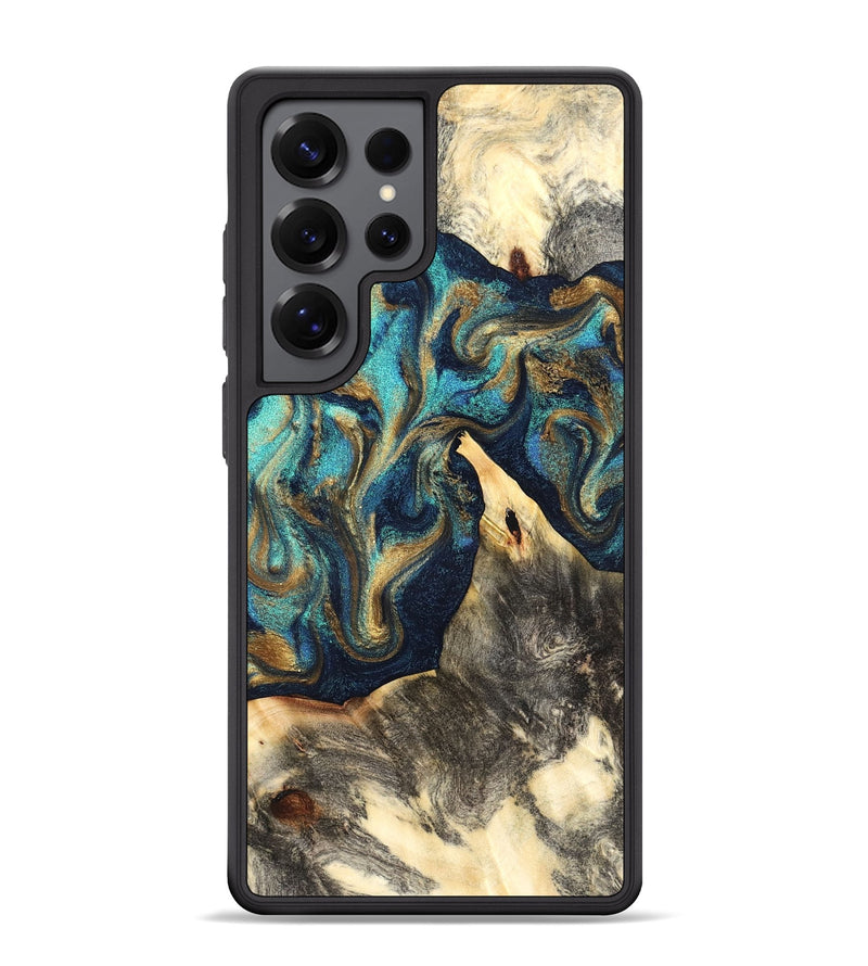 Galaxy S25 Ultra Wood Phone Case - Liv (Teal & Gold, 832354)
