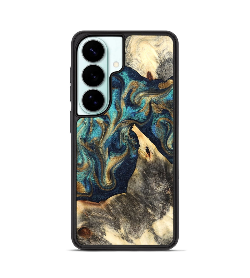 Galaxy S26 Wood Phone Case - Liv (Teal & Gold, 832354)