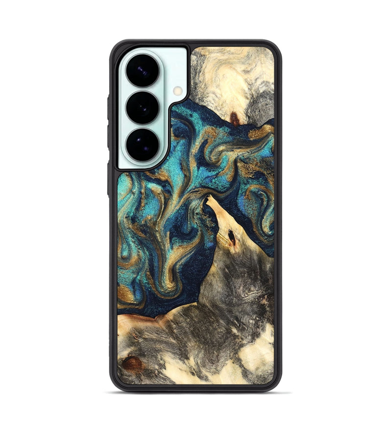 Galaxy S26 Plus Wood Phone Case - Liv (Teal & Gold, 832354)