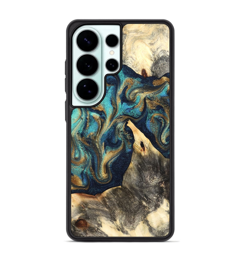 Galaxy S26 Ultra Wood Phone Case - Liv (Teal & Gold, 832354)