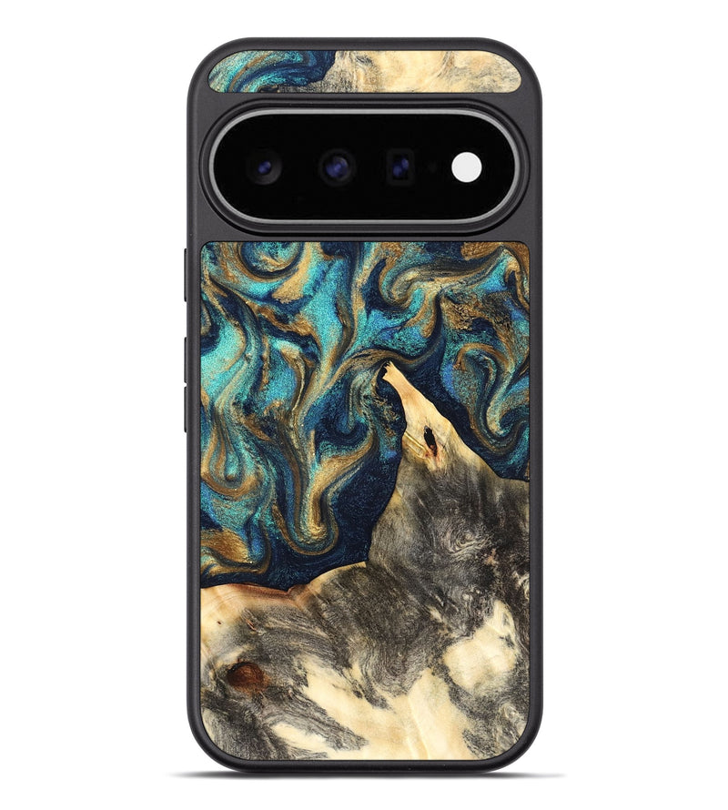Pixel 11 Pro XL Wood Phone Case - Liv (Teal & Gold, 832354)