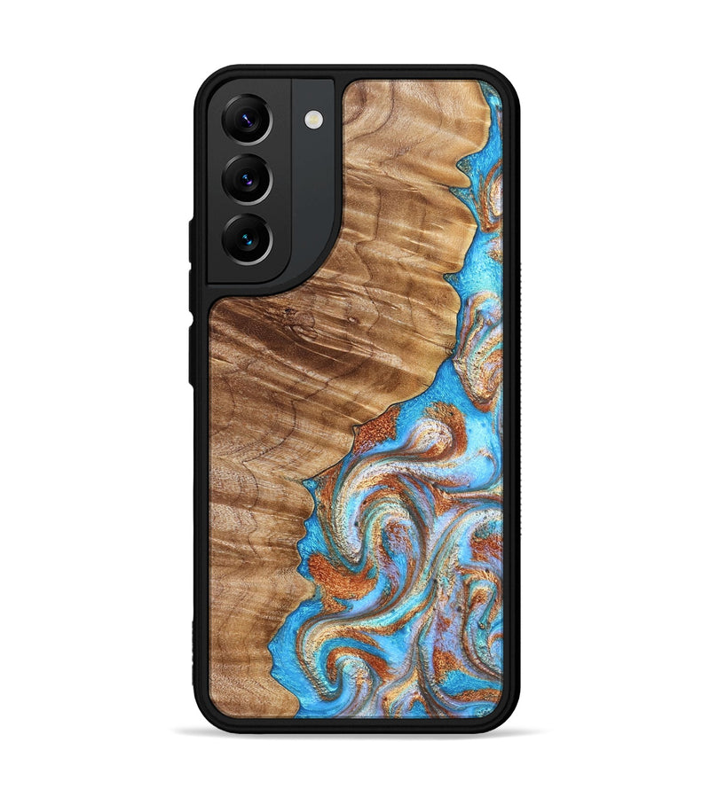 Galaxy S22 Plus Wood Phone Case - Iva (Teal & Gold, 832355)