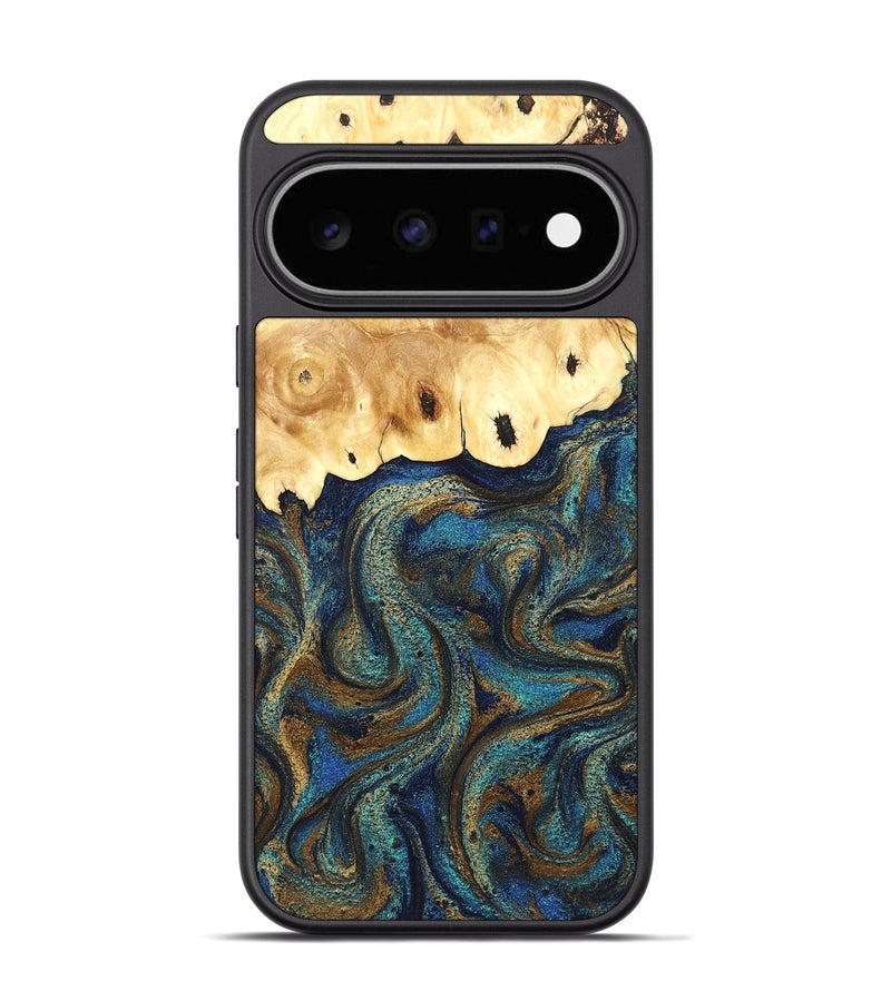 Pixel 11 Pro Wood Phone Case - Deidre (Teal & Gold, 832357)