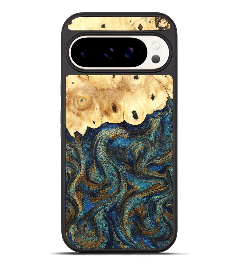 Pixel 9 Pro XL Wood Phone Case - Deidre (Teal & Gold, 832357)