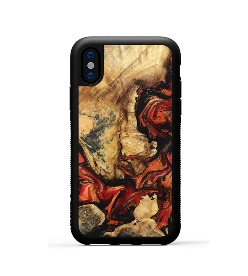 iPhone Xs Wood Phone Case - Joe (Red, 832369)