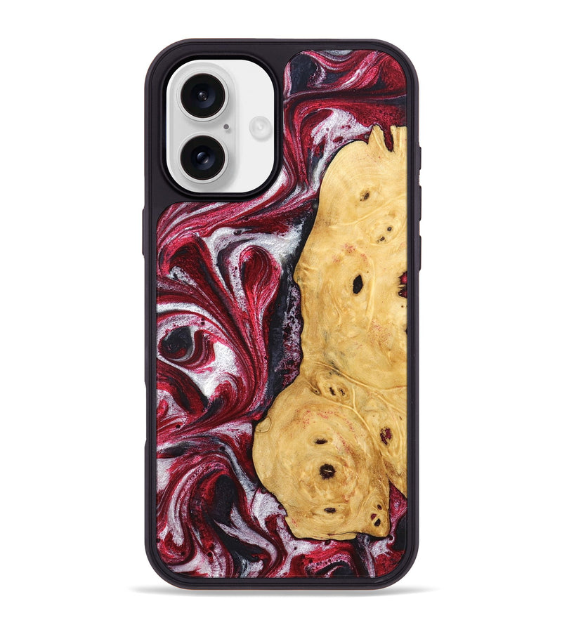 iPhone 16 Plus Wood Phone Case - Gavyn (Red, 832370)