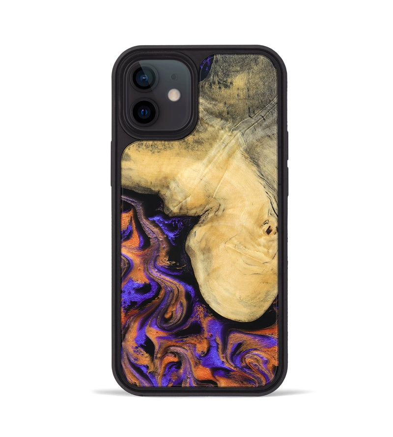 iPhone 12 Wood Phone Case - Ocean (Purple, 832372)