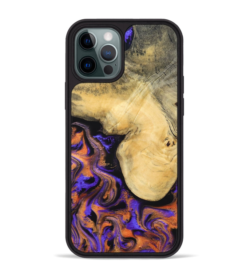 iPhone 12 Pro Max Wood Phone Case - Ocean (Purple, 832372)