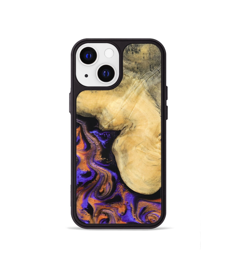 iPhone 13 mini Wood Phone Case - Ocean (Purple, 832372)