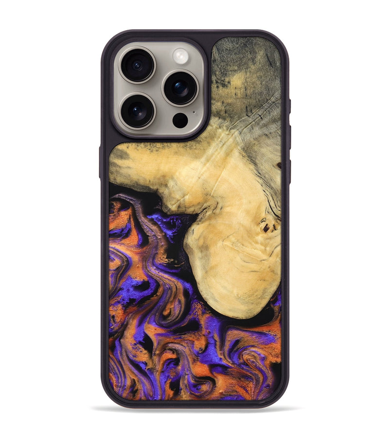 iPhone 15 Pro Max Wood Phone Case - Ocean (Purple, 832372)