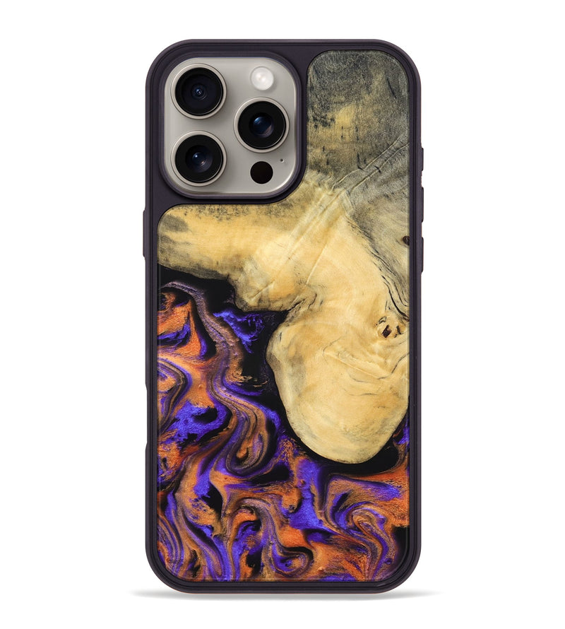 iPhone 16 Pro Max Wood Phone Case - Ocean (Purple, 832372)