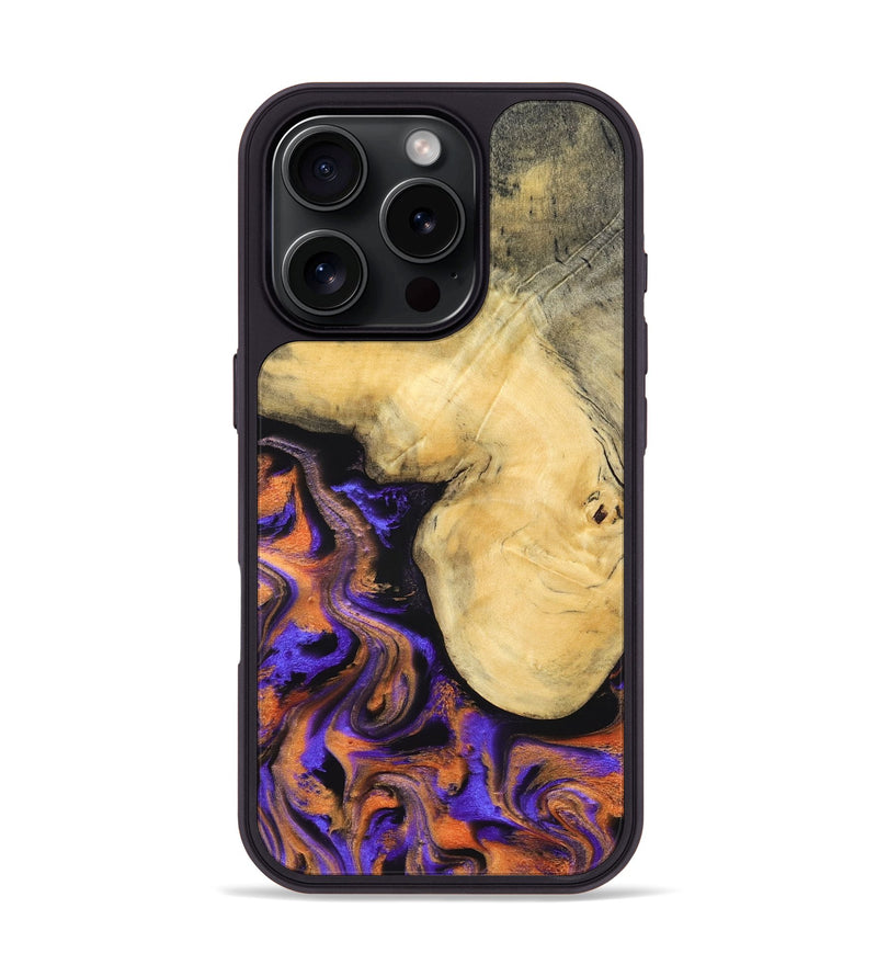 iPhone 16 Pro Wood Phone Case - Ocean (Purple, 832372)