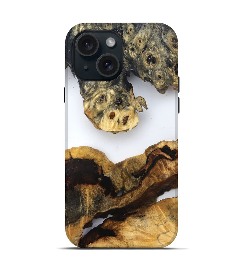 iPhone 15 Wood Live Edge Phone Case - Ransom (Clear, 832663)
