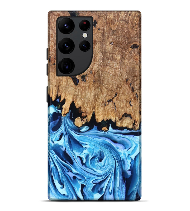 Galaxy S22 Ultra Wood Live Edge Phone Case - Corey (Blue, 832664)