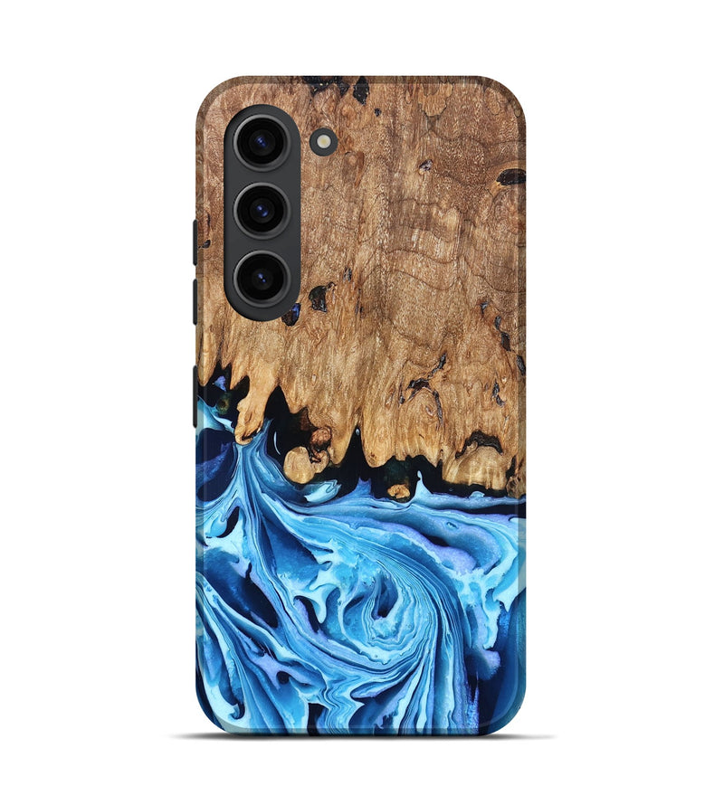 Galaxy S23 Wood Live Edge Phone Case - Corey (Blue, 832664)