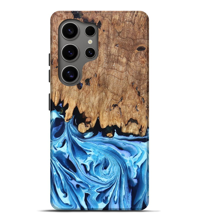 Galaxy S25 Ultra Wood Live Edge Phone Case - Corey (Blue, 832664)