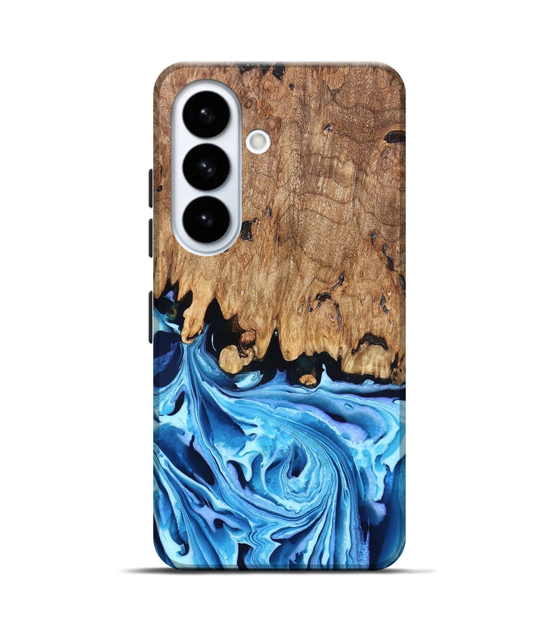 Galaxy S26 Wood Live Edge Phone Case - Corey (Blue, 832664)
