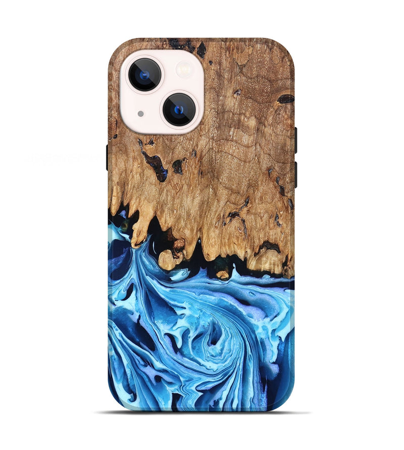 iPhone 13 Wood Live Edge Phone Case - Corey (Blue, 832664)