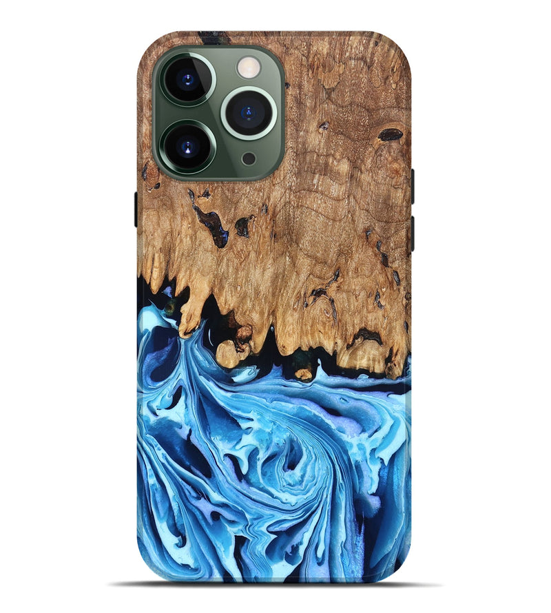 iPhone 13 Pro Max Wood Live Edge Phone Case - Corey (Blue, 832664)