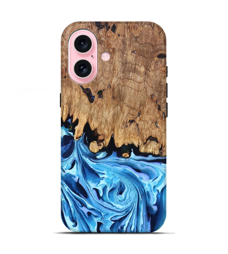 iPhone 17 Wood Live Edge Phone Case - Corey (Blue, 832664)