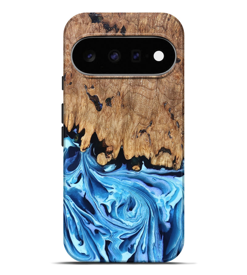 Pixel 11 Pro XL Wood Live Edge Phone Case - Corey (Blue, 832664)