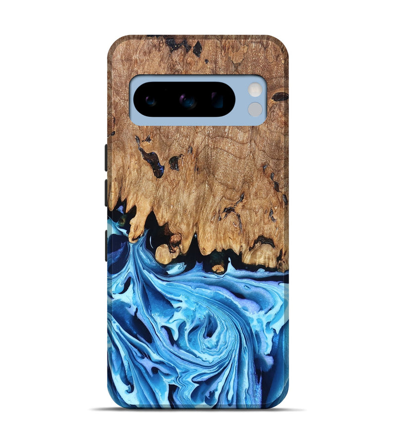 Pixel 8 Pro Wood Live Edge Phone Case - Corey (Blue, 832664)