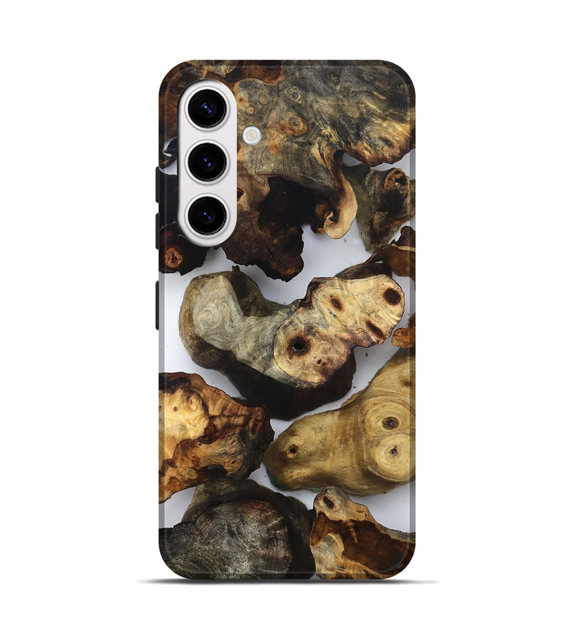 Galaxy S25 Wood Live Edge Phone Case - Ruby (Clear, 832666)