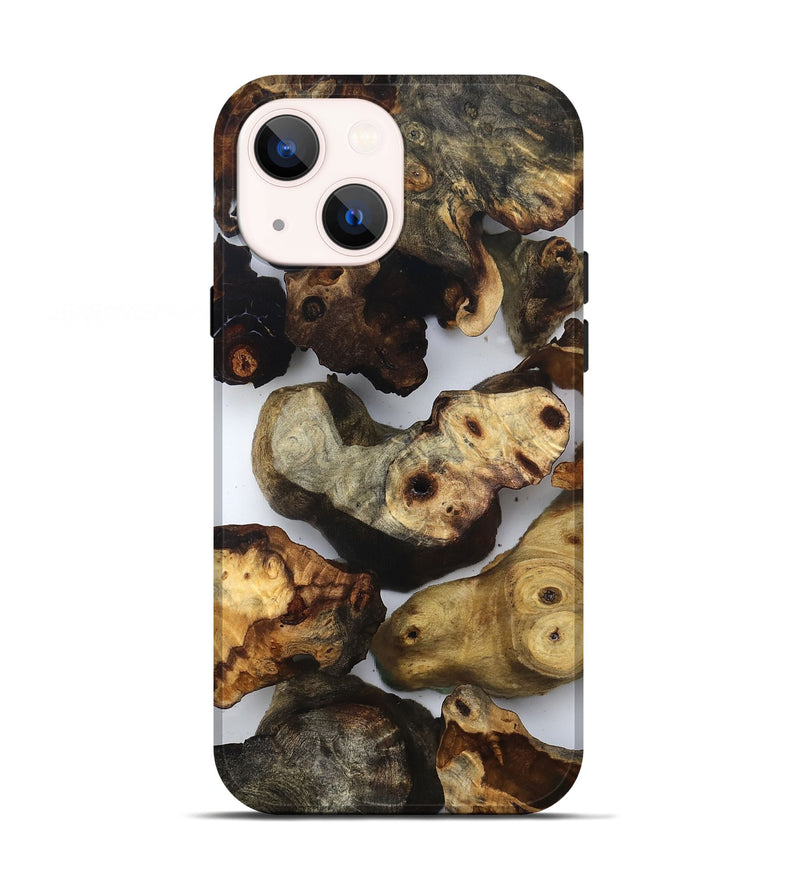 iPhone 13 Wood Live Edge Phone Case - Ruby (Clear, 832666)