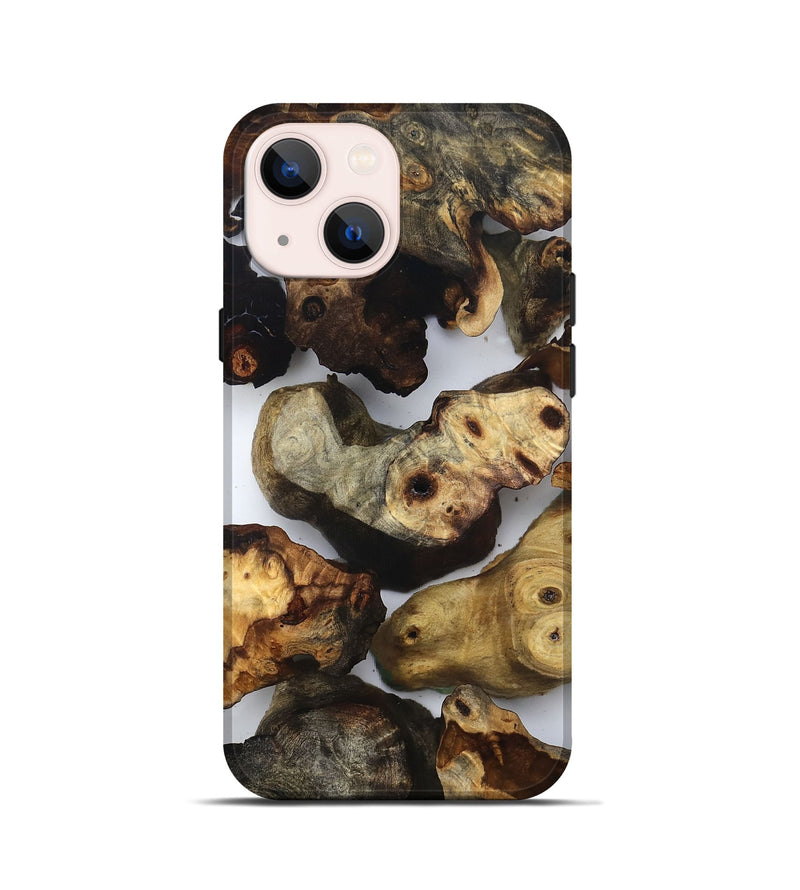 iPhone 13 mini Wood Live Edge Phone Case - Ruby (Clear, 832666)