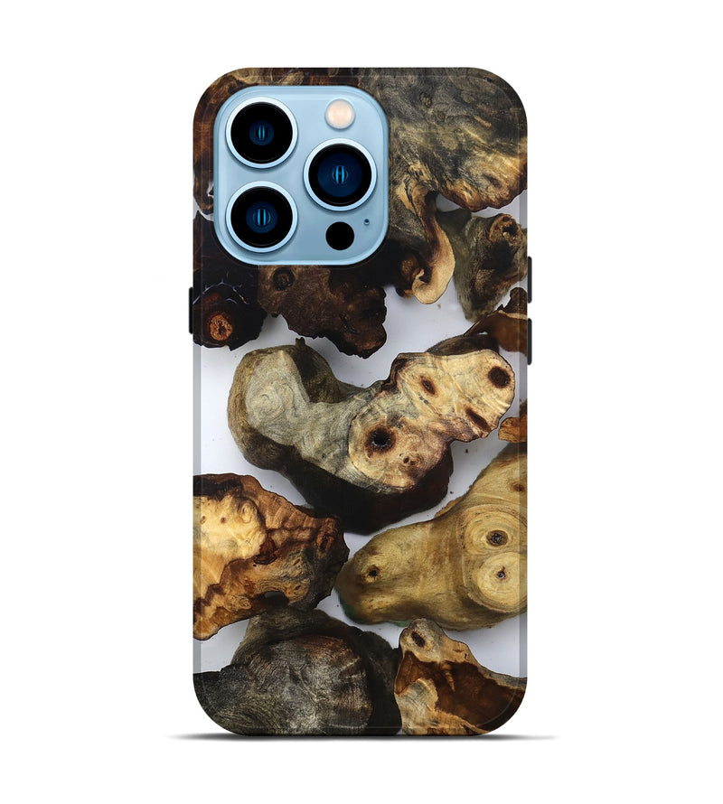 iPhone 14 Pro Wood Live Edge Phone Case - Ruby (Clear, 832666)