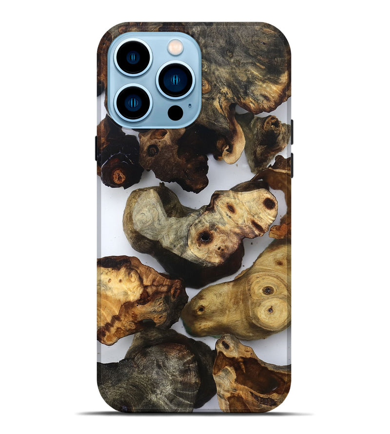 iPhone 14 Pro Max Wood Live Edge Phone Case - Ruby (Clear, 832666)