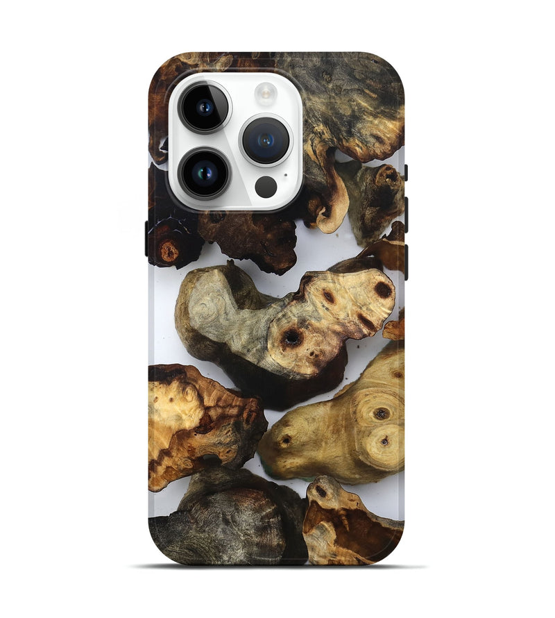 iPhone 15 Pro Wood Live Edge Phone Case - Ruby (Clear, 832666)