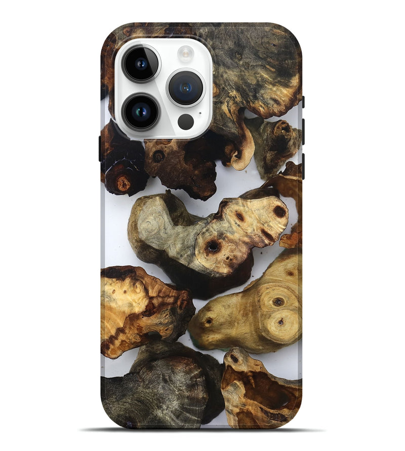 iPhone 15 Pro Max Wood Live Edge Phone Case - Ruby (Clear, 832666)
