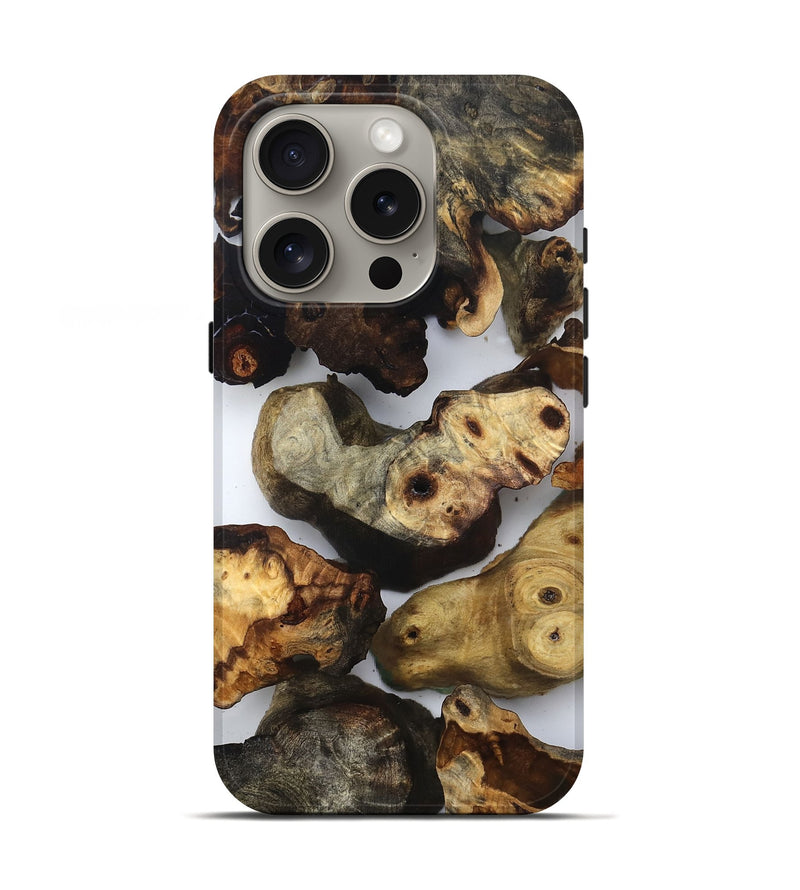 iPhone 16 Pro Wood Live Edge Phone Case - Ruby (Clear, 832666)