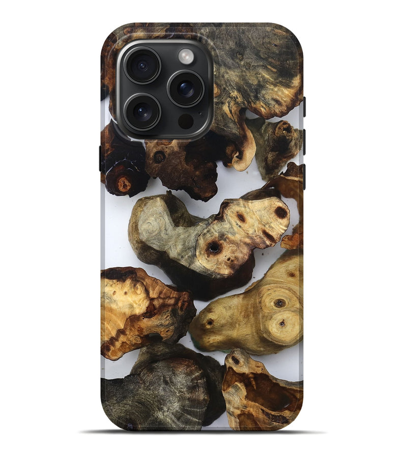 iPhone 16 Pro Max Wood Live Edge Phone Case - Ruby (Clear, 832666)