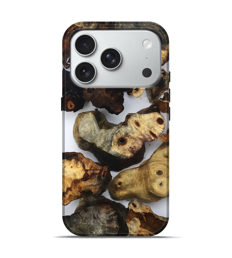 iPhone 18 Pro Wood Live Edge Phone Case - Ruby (Clear, 832666)