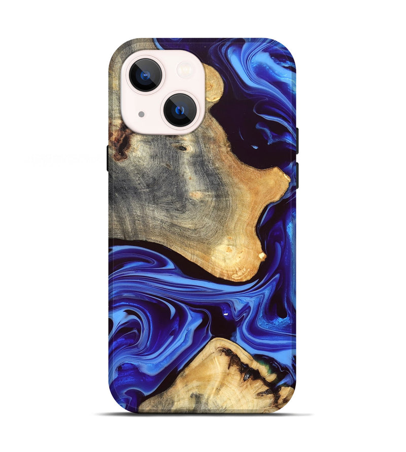 iPhone 13 Wood Live Edge Phone Case - Alisson (Blue, 832669)