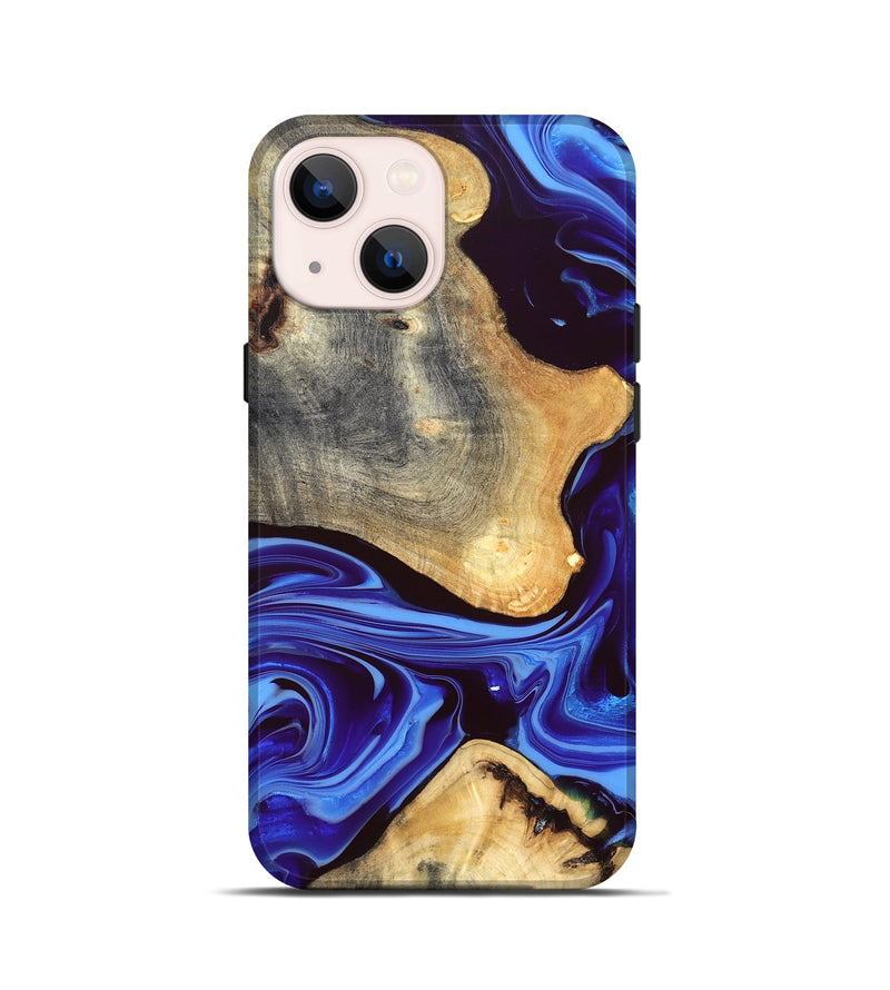 iPhone 13 mini Wood Live Edge Phone Case - Alisson (Blue, 832669)