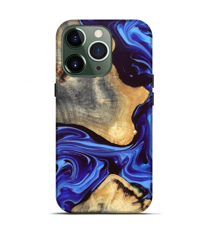iPhone 13 Pro Wood Live Edge Phone Case - Alisson (Blue, 832669)