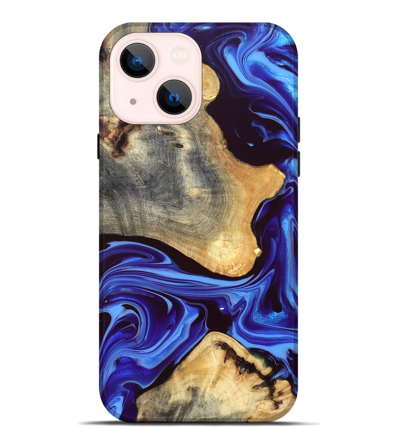 iPhone 14 Plus Wood Live Edge Phone Case - Alisson (Blue, 832669)