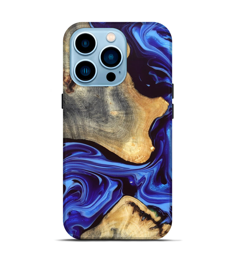 iPhone 14 Pro Wood Live Edge Phone Case - Alisson (Blue, 832669)