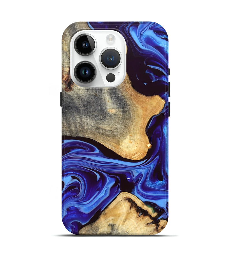 iPhone 15 Pro Wood Live Edge Phone Case - Alisson (Blue, 832669)