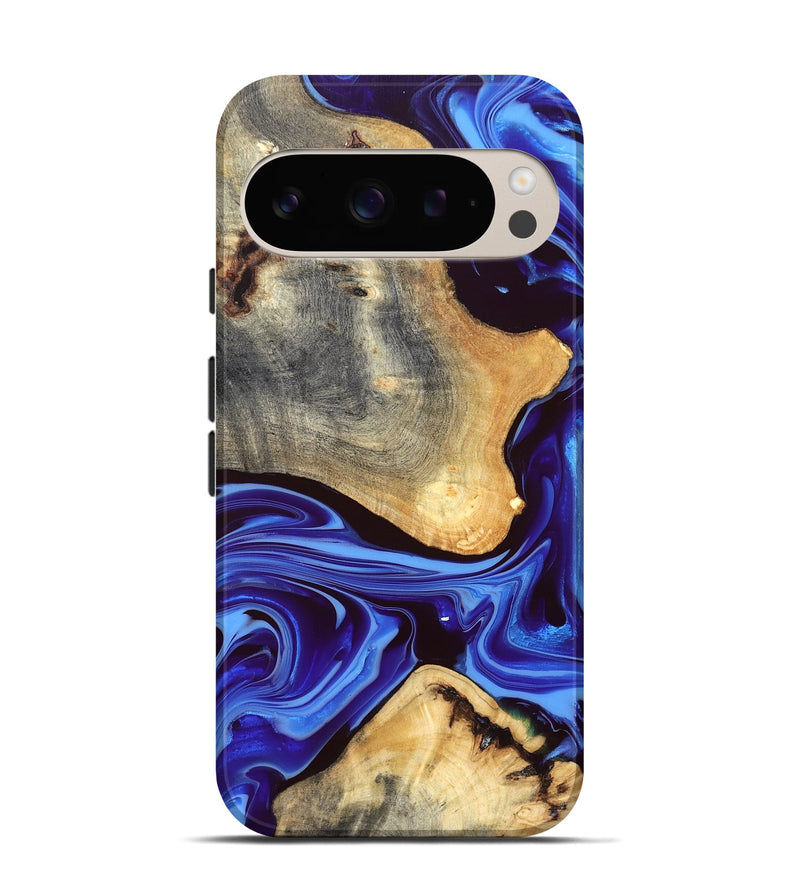 Pixel 9 Wood Live Edge Phone Case - Alisson (Blue, 832669)