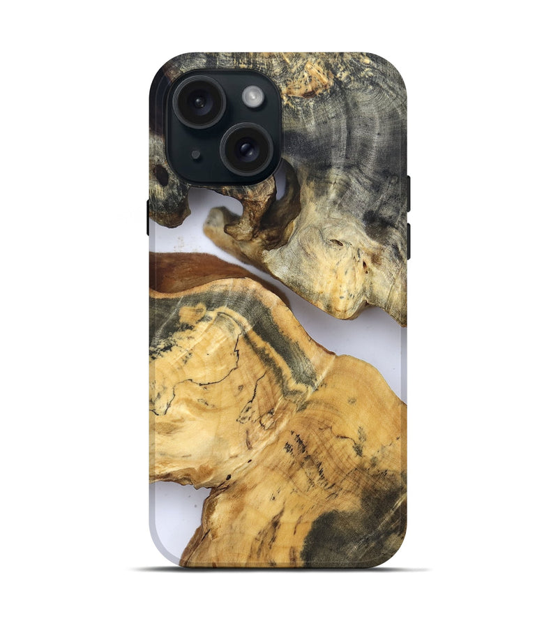 iPhone 15 Wood Live Edge Phone Case - Rihanna (Clear, 832671)
