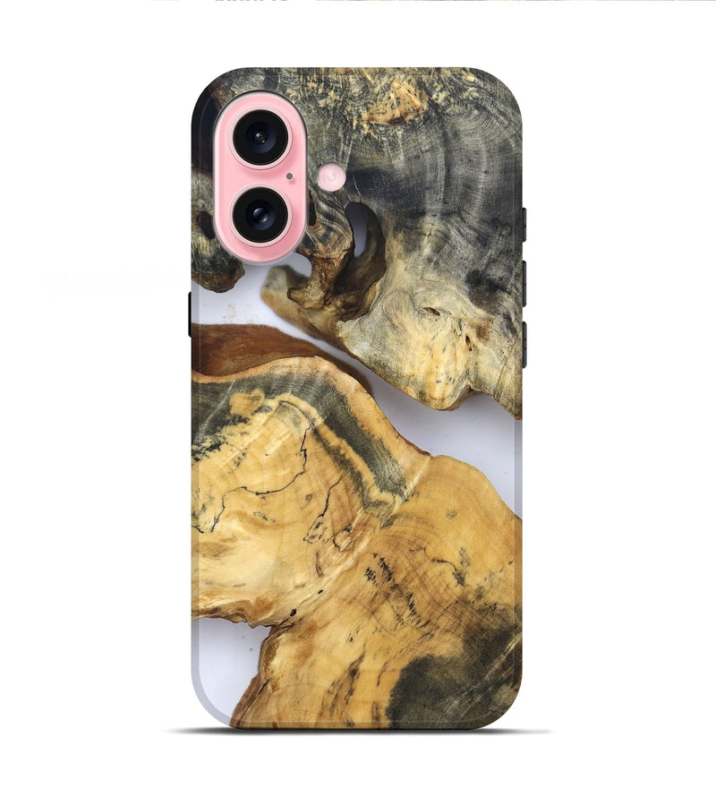 iPhone 16 Wood Live Edge Phone Case - Rihanna (Clear, 832671)