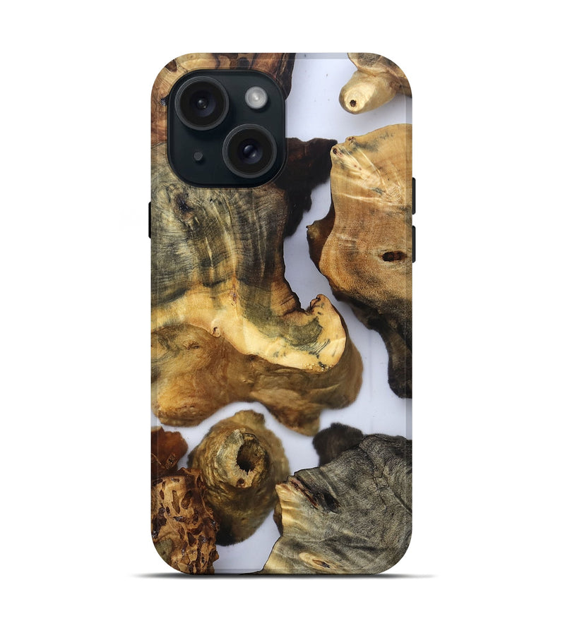 iPhone 15 Wood Live Edge Phone Case - Lucie (Clear, 832673)